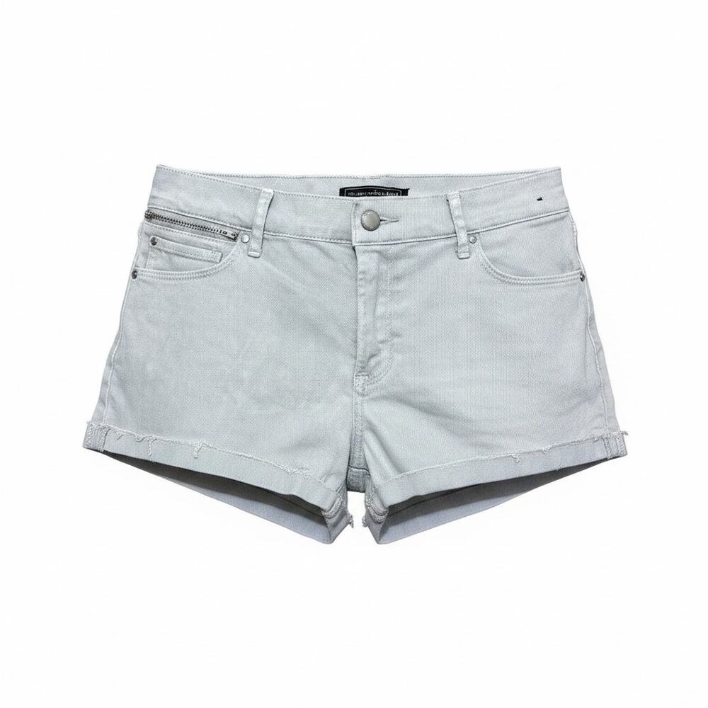 Abercrombie & Fitch Jean Shorts Light Gray Wash Zip Pocket Solid Womens 28